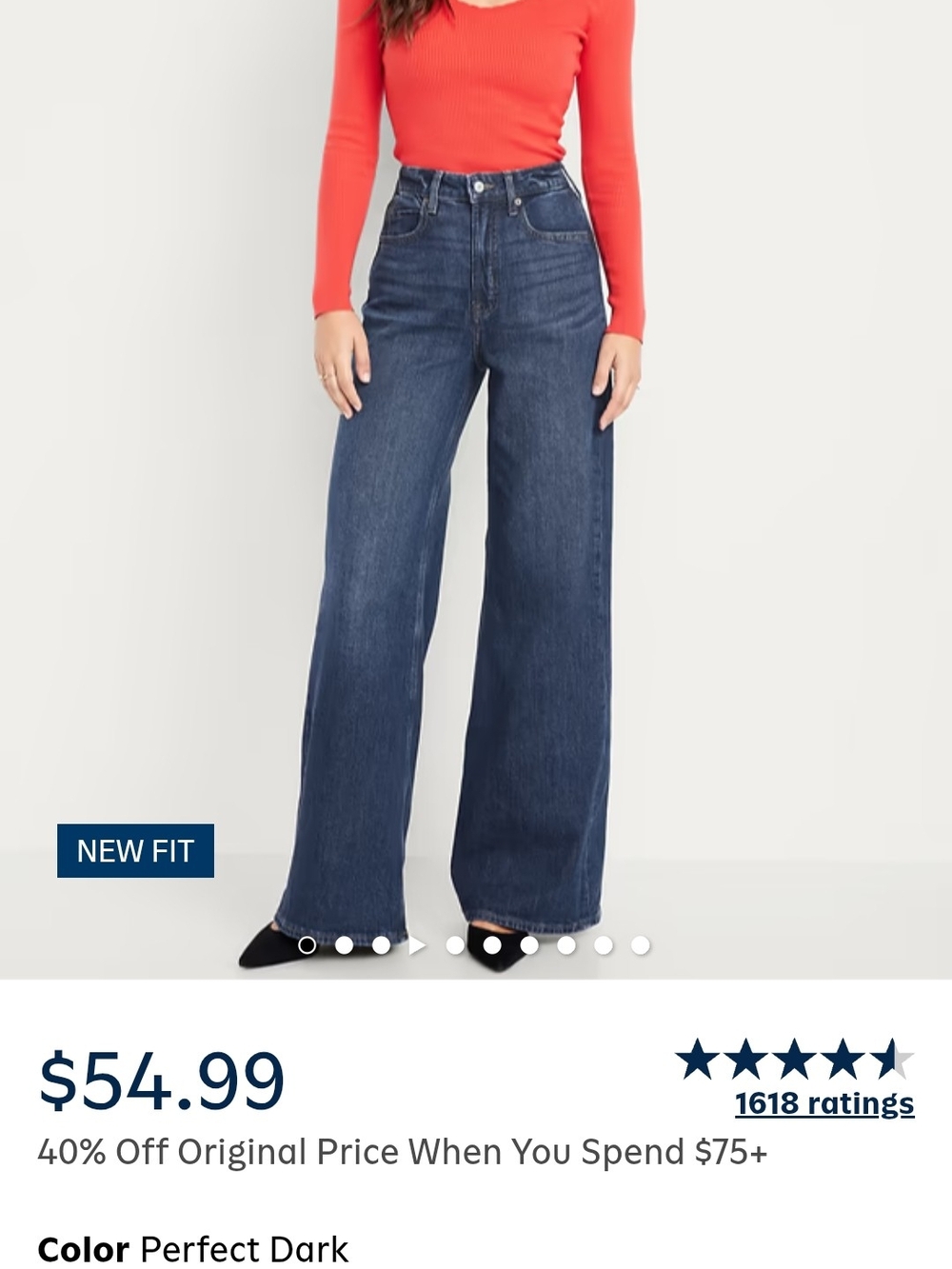 Extra High-Waisted Super Wide-Leg Jeans Size 8